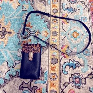 EUC Ted Baker cell phone crossbody bag. Calf hair and genuine leather.